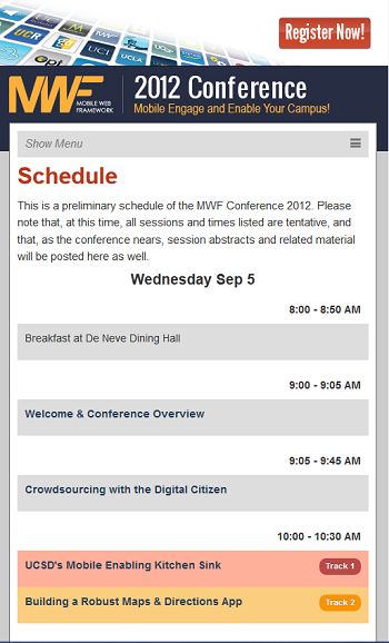 MWF Conference Schedule