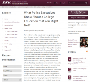 What Police Executives Know About a College Education that You Might Not- - Police Studies Online - Eastern Kentucky University