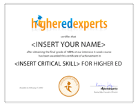 Higher Ed Experts Professional Certificate