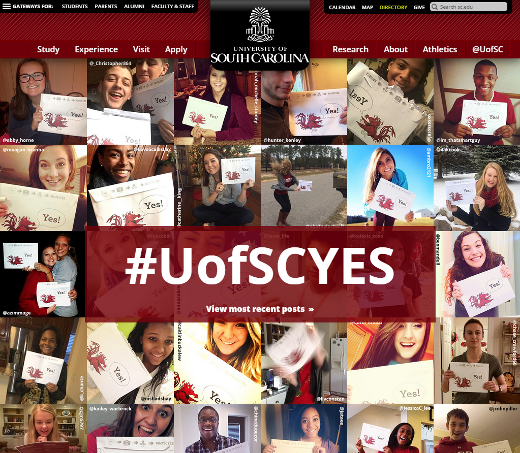 UofSCYes homepage