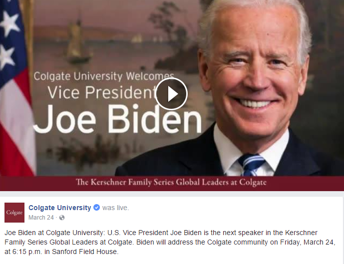 Joe Biden at Colgate University